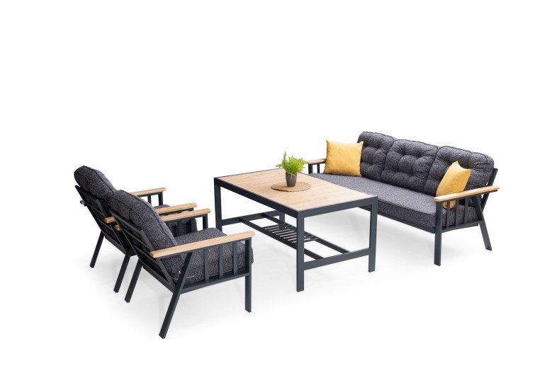 Doğa Metal Balkon Takımı ( 3+1+1+Sehpa+2 puf)